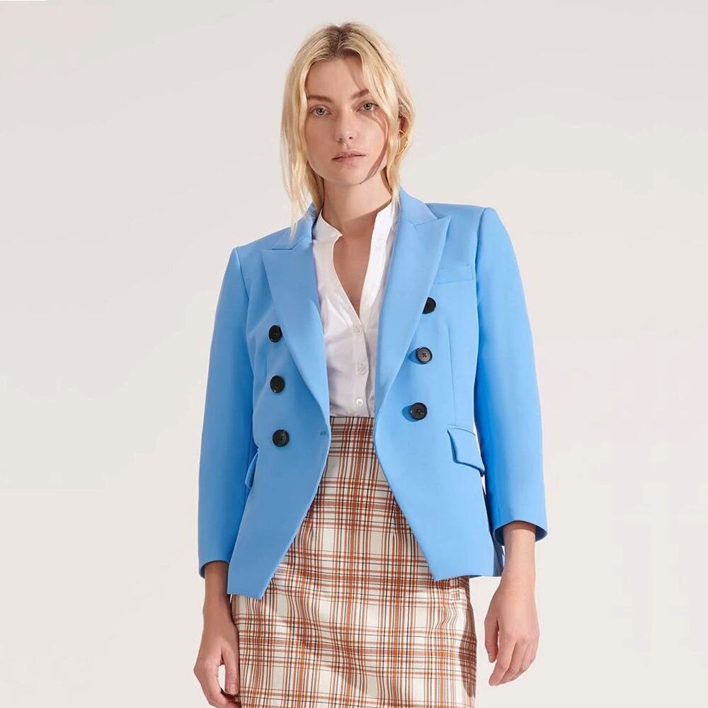 VERONICA BEARD Empire Scuba Dickey Jacket in Cornflower 2 - Picture 2 of 12